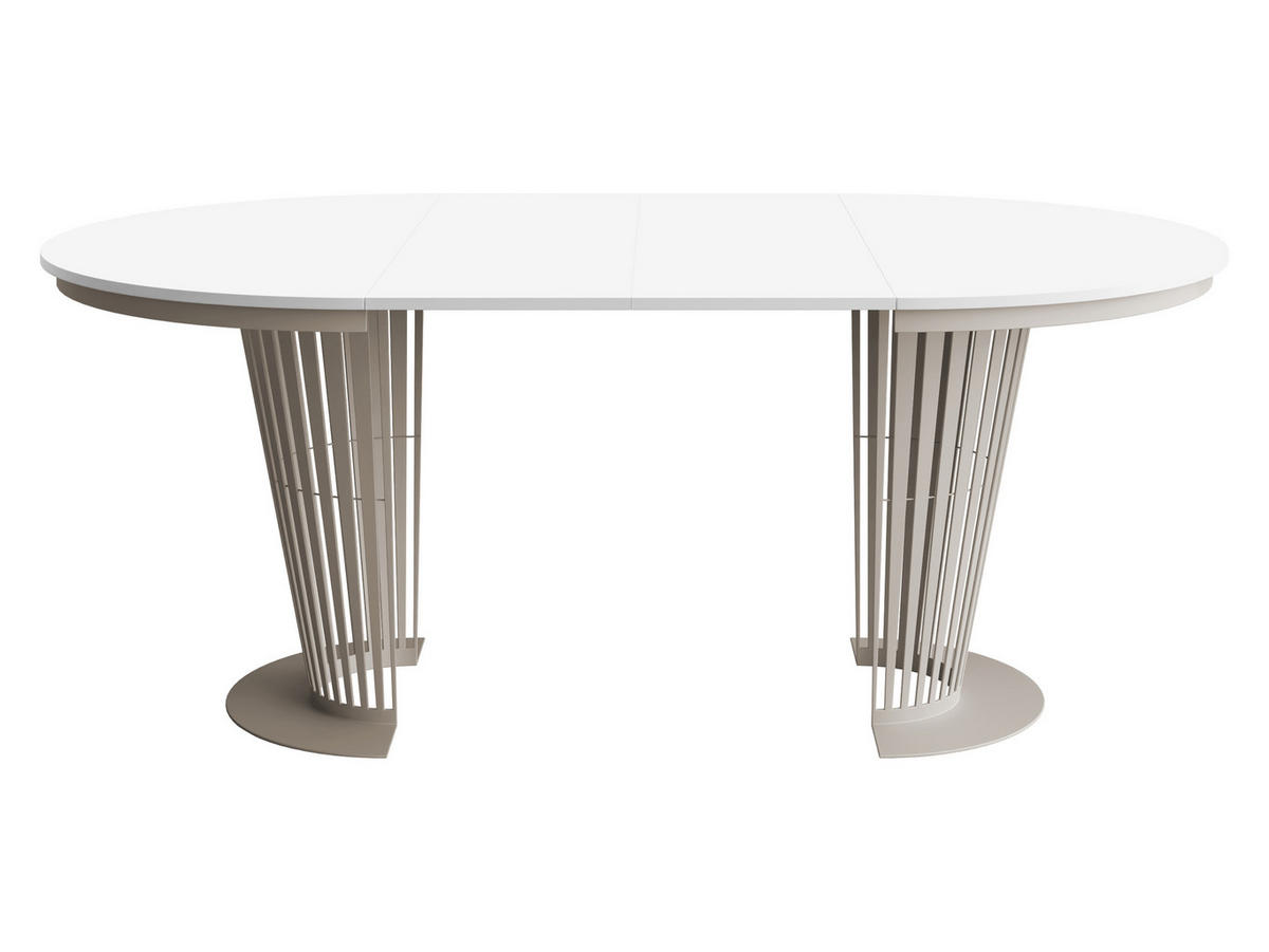 ESSTISCH Elantra Cashmere 100 - Kaschmir/Weiß, Holzwerkstoff/Metall (100/100/76cm) - MIRJAN24