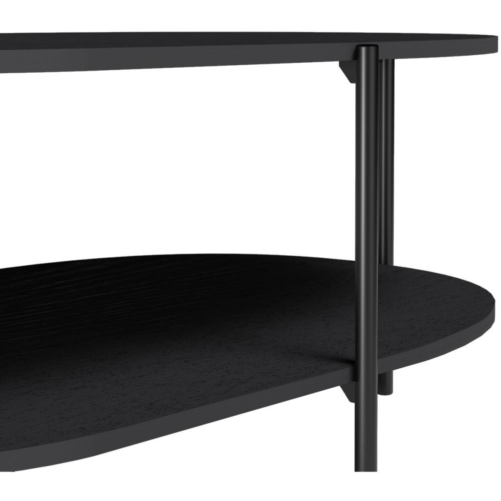COUCHTISCH Lume in Tropfenform mit Metallgestell, schwarz - Schwarz, Holzwerkstoff (65/90/45cm) - Beautysofa