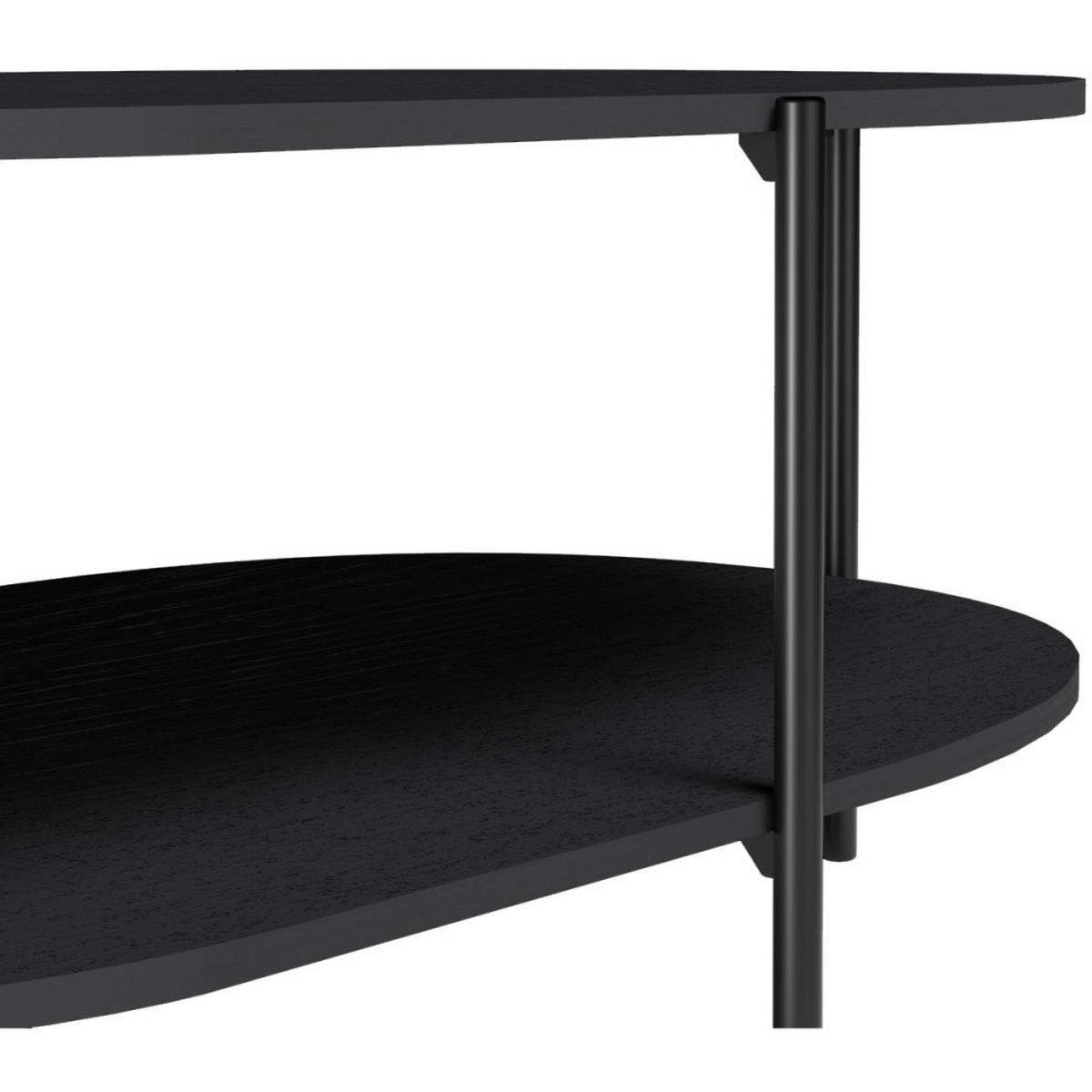 COUCHTISCH Lume in Tropfenform mit Metallgestell, schwarz - Schwarz, Holzwerkstoff (65/90/45cm) - Beautysofa