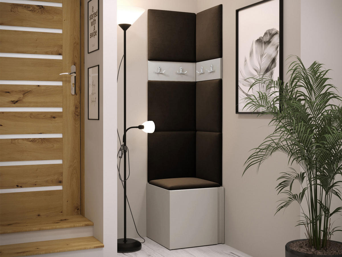 GARDEROBEN-SET Orion XXI - Kaschmir/Braun, Holzwerkstoff/Kunststoff (42/186/46cm) - MIRJAN24