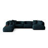PANORAMASOFA modular links Martina aus Samt dunkel petrol 5 Sitzplätze - Petrol, Textil (280/75/406cm) - Micadoni