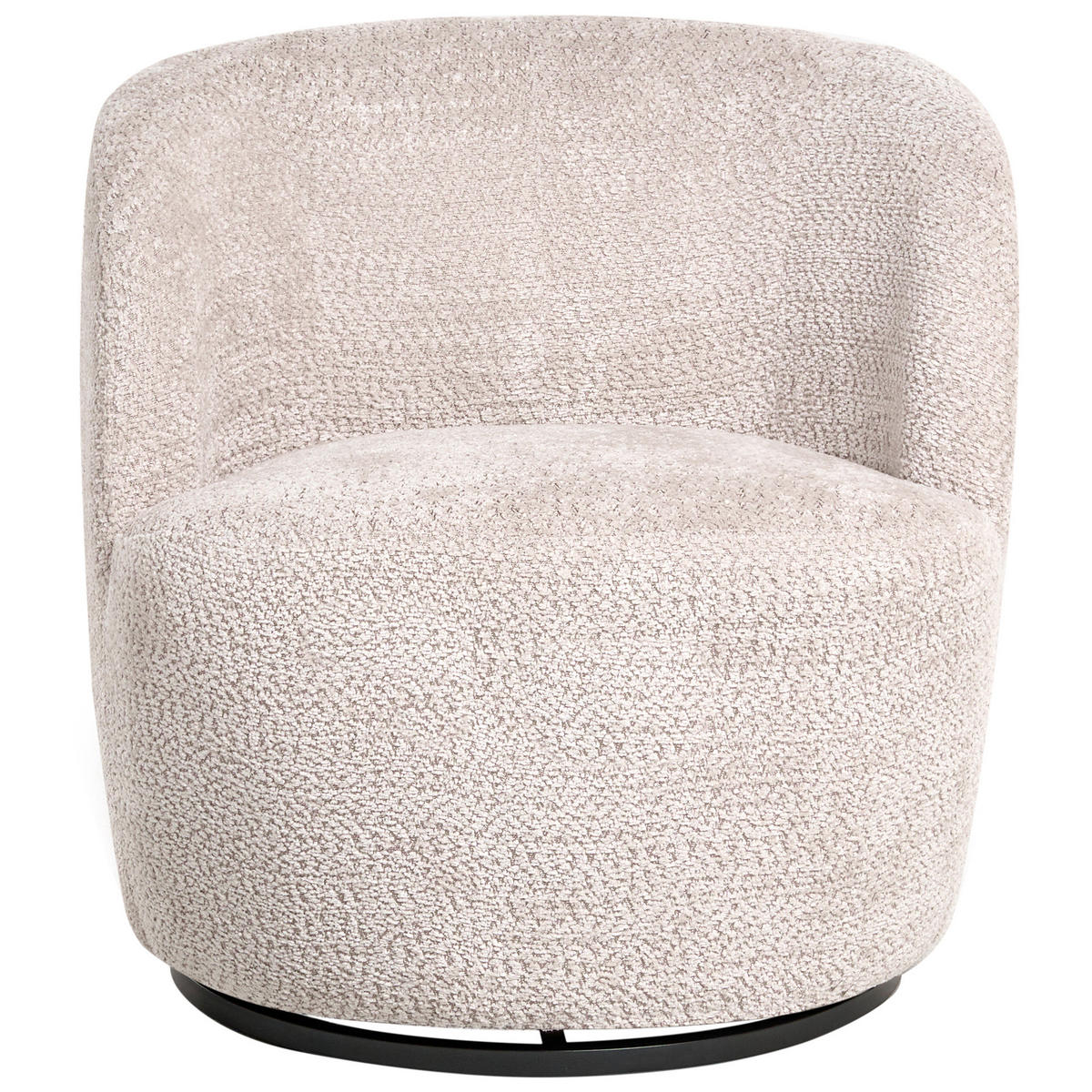 DREHSESSEL Chenillegewebe Beige Kuolpa - Beige, Textil (67/69/75cm) - Beliani