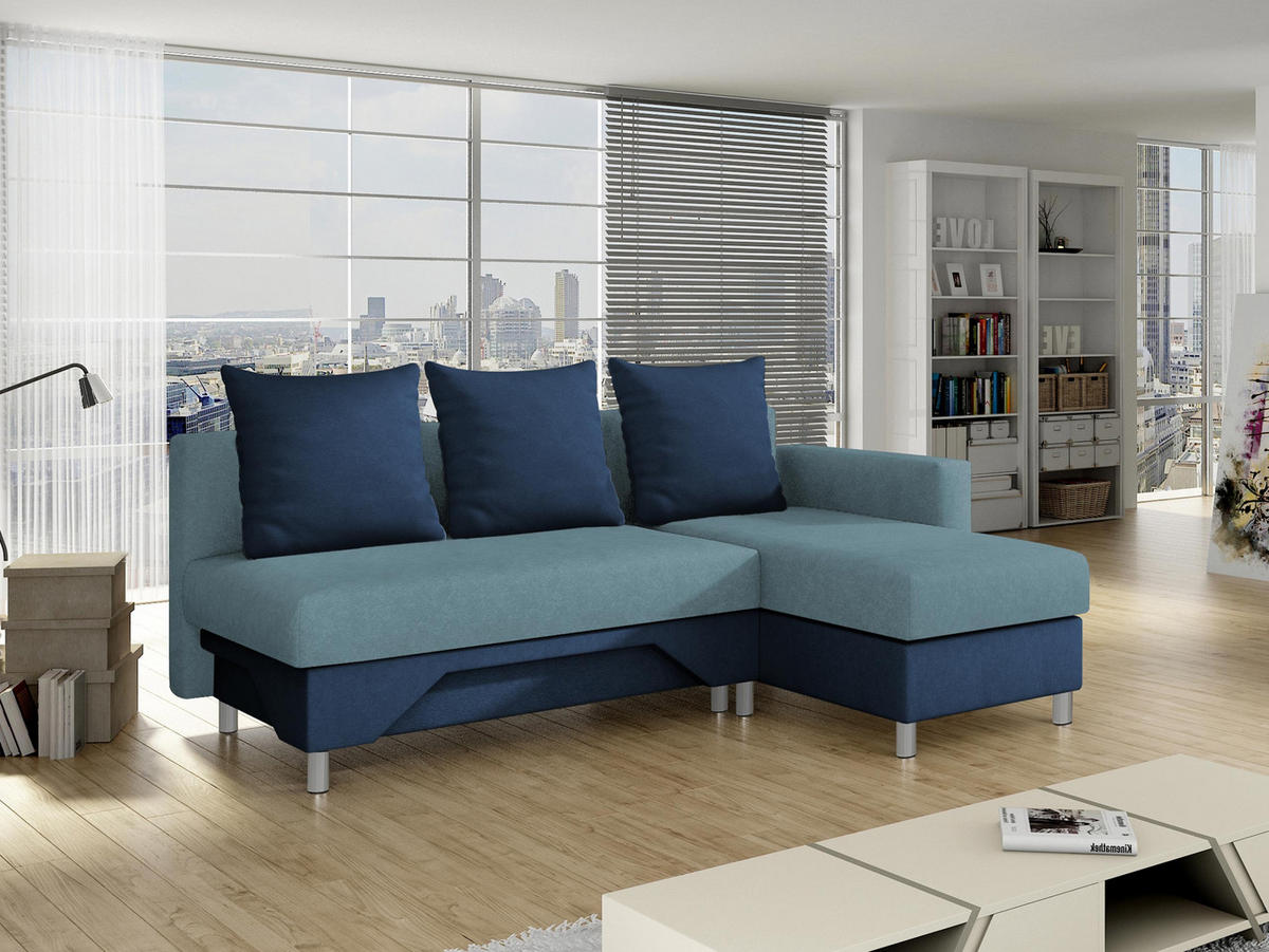 ECKSOFA Tom, Seite: Rechts - Blau, Holz/Kunststoff (215/133cm) - MIRJAN24