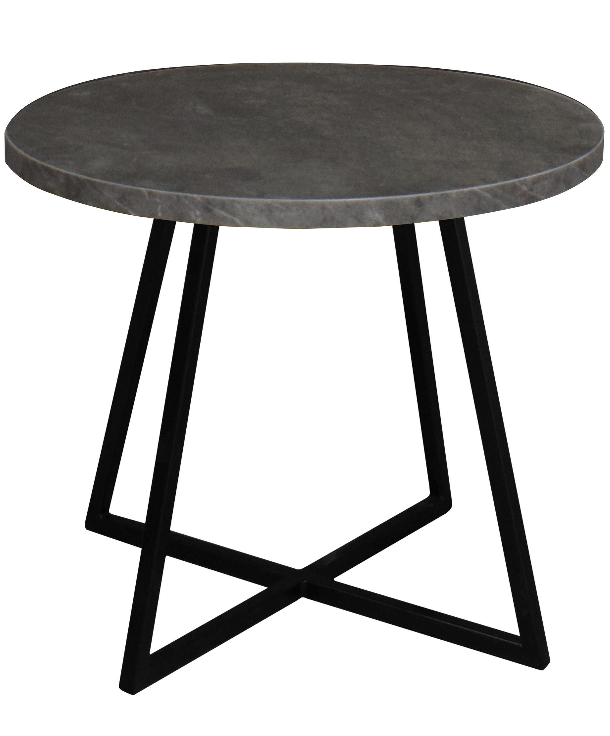 COUCHTISCH Rund Elesa 4 60x51x60 Holzwerkstoff Schwarz/Keramik grau - Schwarz/Grau, Holzwerkstoff (60/60/51cm) - 58aufmkessel