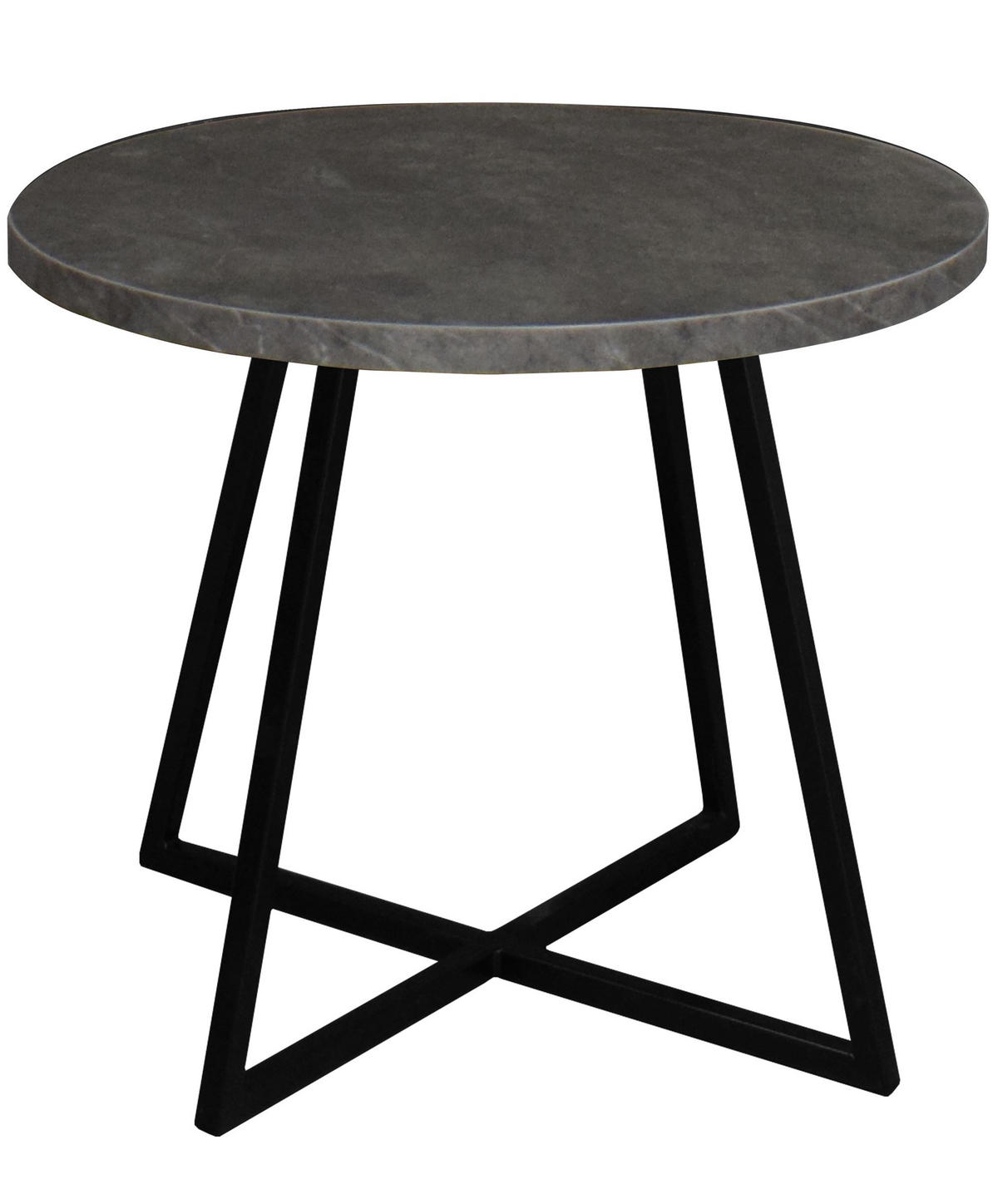 COUCHTISCH Rund Elesa 4 60x51x60 Holzwerkstoff Schwarz/Keramik grau - Schwarz/Grau, Holzwerkstoff (60/60/51cm) - 58aufmkessel