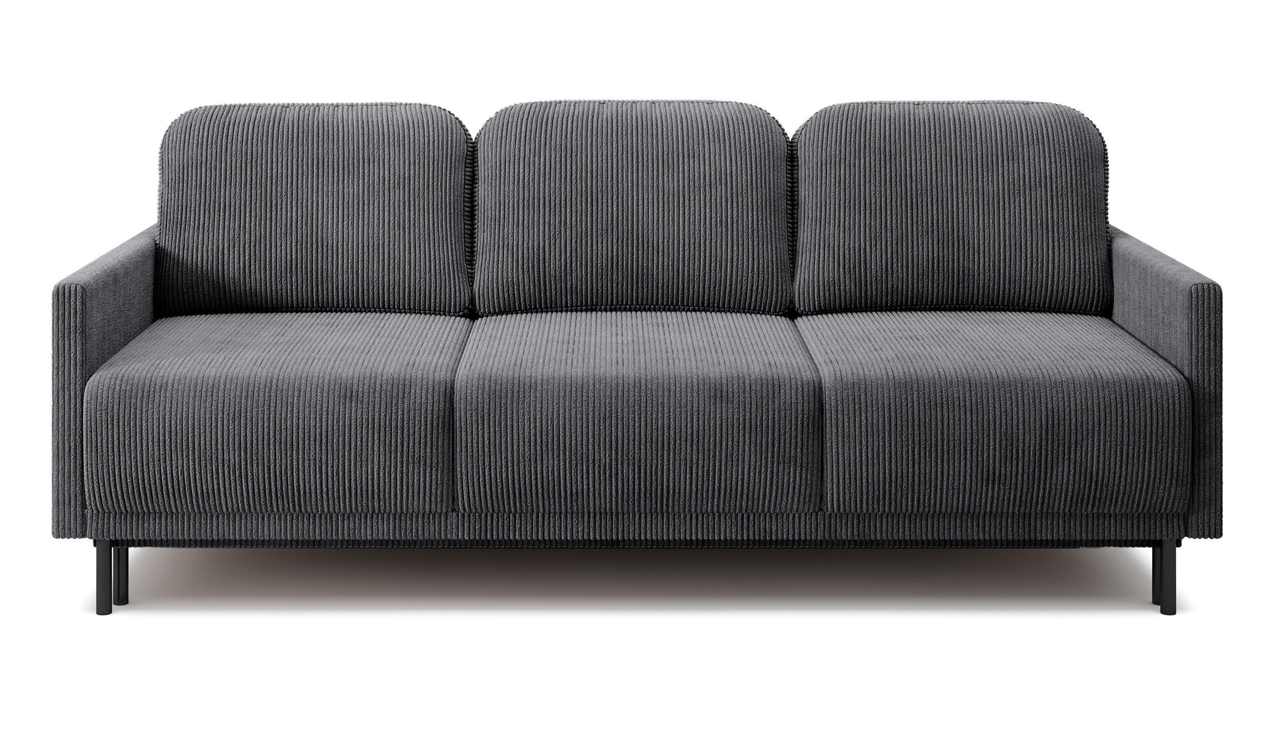SCHLAFSOFA Hamiel Graublau Cordbezug 212 cm - Dunkelgrau/Schwarz, Holz/Textil (212/87/97cm) - Selsey