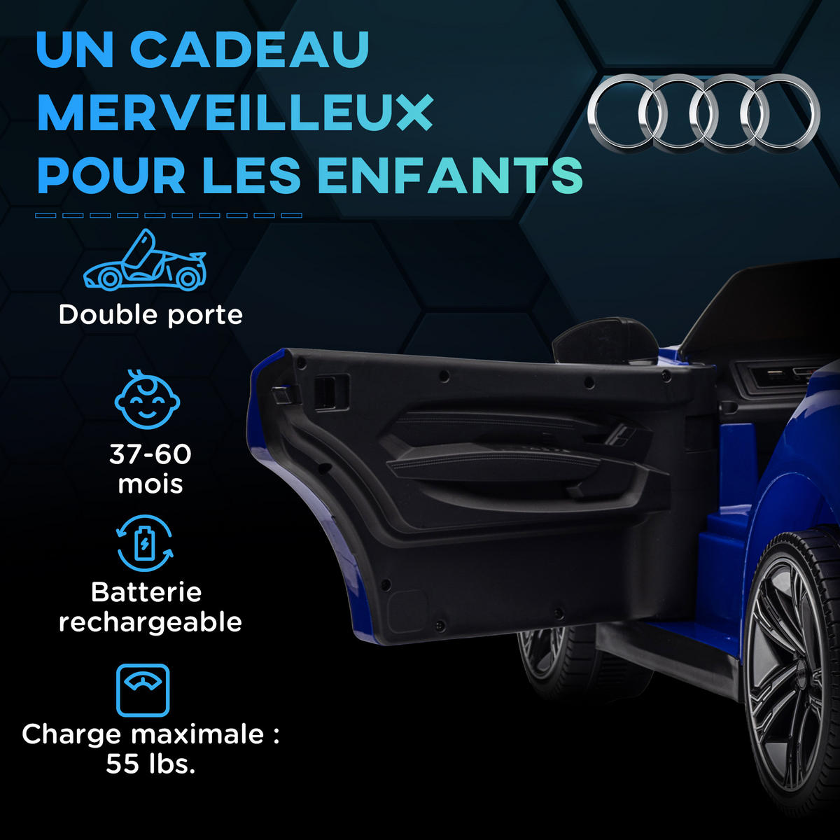 ELEKTRO-KINDERAUTO DE-13054 Fernbedienung Blau - Blau, Kunststoff (103/58/41cm) - ComfortXL