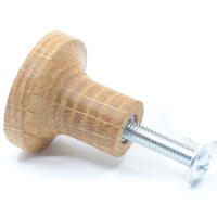 MÖBELKNOPF Eiche massiv, Holzknopf rund, Schrankknauf Holz - Naturfarben, Holz (2.4/2.2/2.4cm)