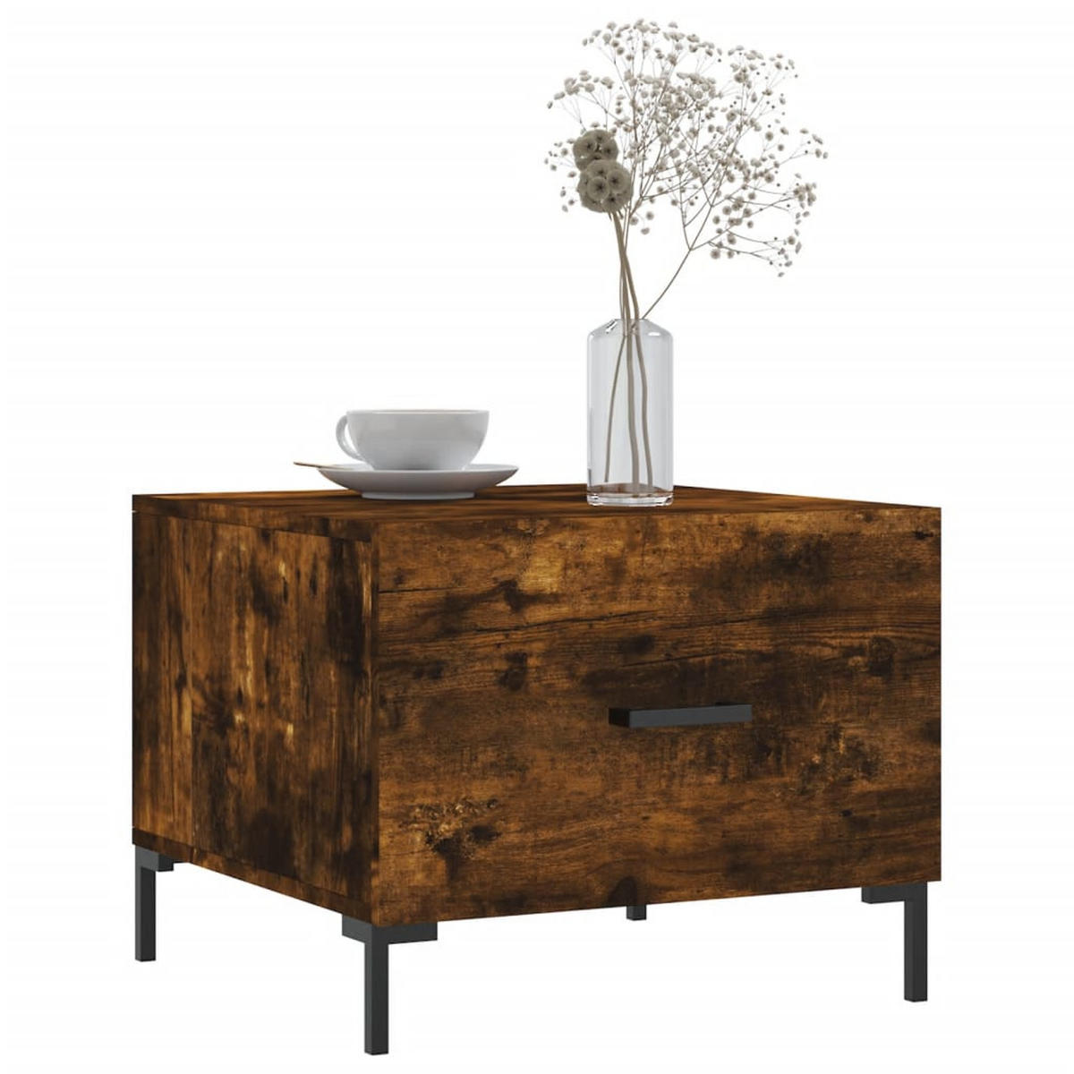 COUCHTISCHE 2 Stk. Räuchereiche 50x50x40 cm Holzwerkstoff - Braun, Holzwerkstoff (50/50/40cm) - furnicato