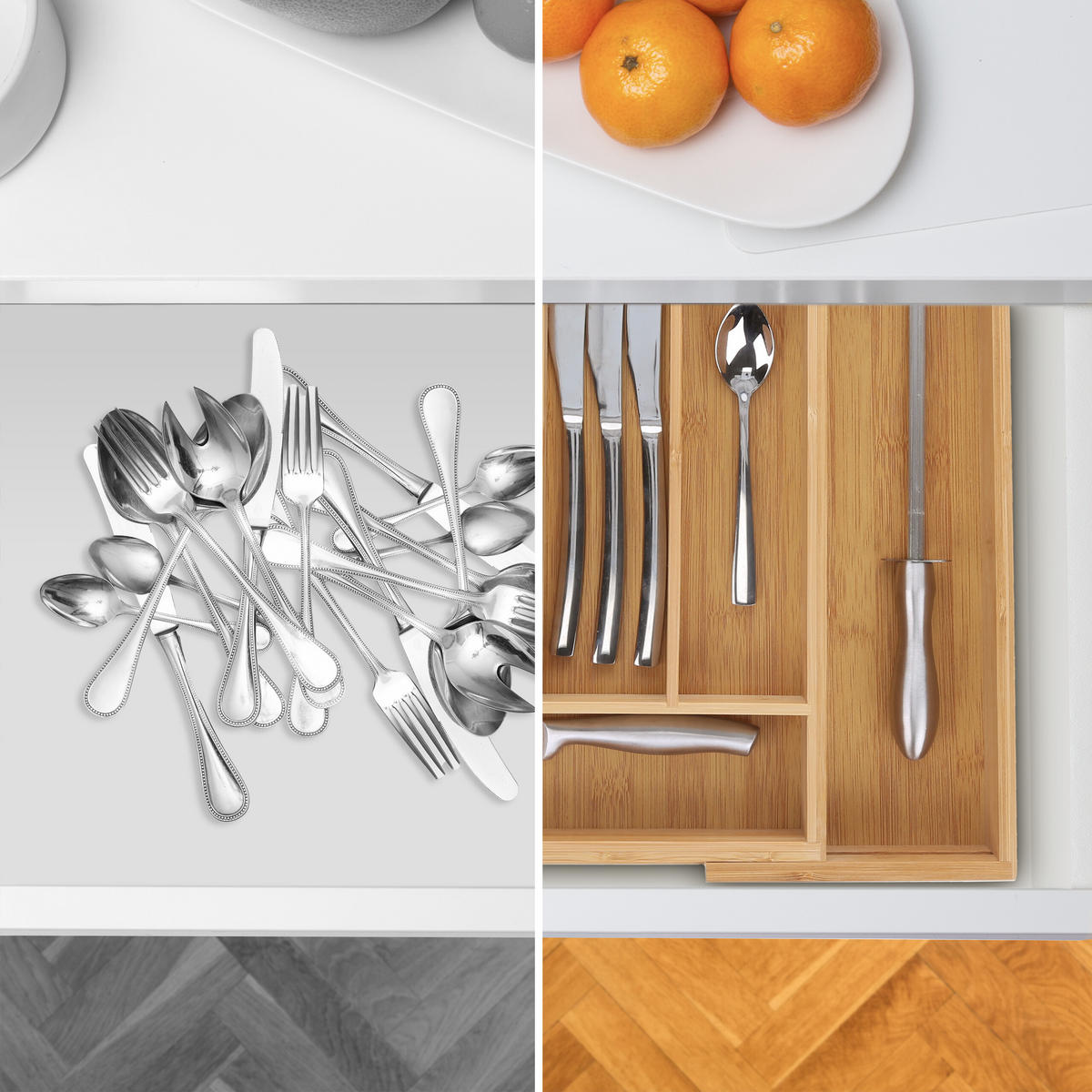 BESTECKKASTEN - Hellbraun, Holz/Holzwerkstoff (49/5.5/37cm) - Relaxdays