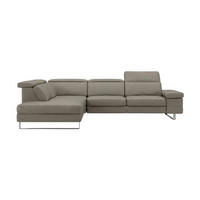 ECKSOFA Virage Echtleder Greige - Greige, Leder/Metall (263/232cm)