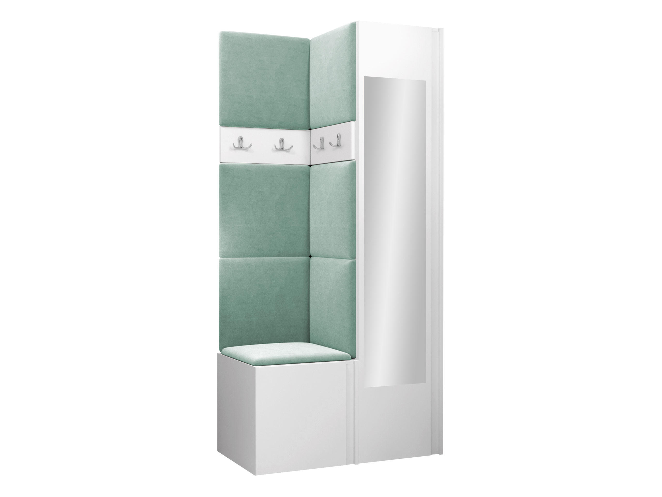 GARDEROBEN-SET Orion XXV - Weiß/Mintgrün, Holzwerkstoff/Kunststoff (82/186/46cm) - MIRJAN24