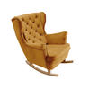 SCHAUKELSESSEL mit gepolstertem Sitz und Armlehnen, 102x81x95 cm, Olive_29817 - Buchefarben/Dunkelgelb, Holz/Textil (81/102/95cm) - DomoHome