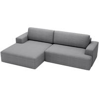 ECKSOFA L-Form 270 cm Boston mit Bettkasten, Schlaffunktion, Links, Grau - Grau, Holz (165/270cm) - Emporius