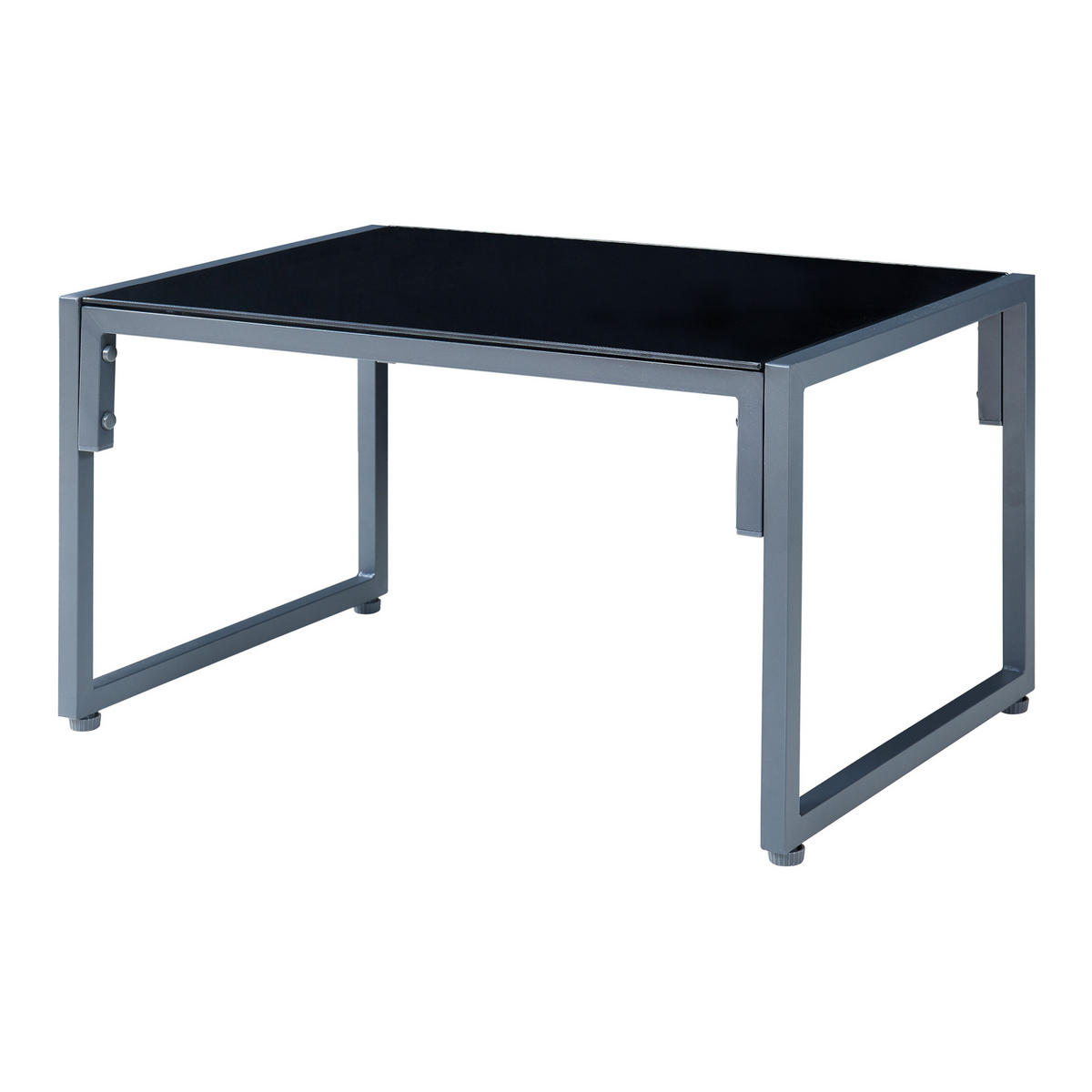 GARTENMÖBEL-SET 4 TLG. Karg - Dunkelgrau/Schwarz, Glas/Kunststoff - casa.pro