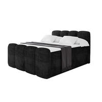 BOXBETT mit Matratze H3|H4 und Lattenrost - NINA-Z KING - 120x200 cm - Schwarz - Graubraun, Holzwerkstoff (120/200cm)