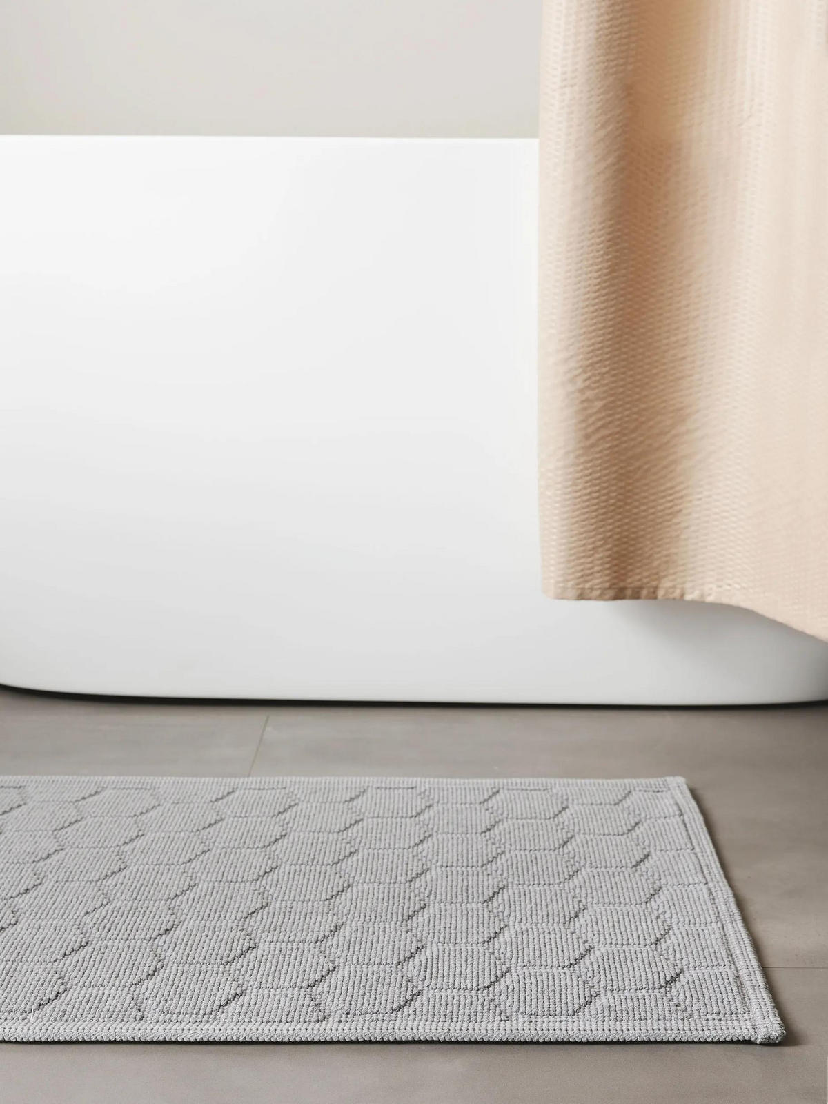 BADEMATTE Jojo Grau 50x80 cm - Grau, Textil (50/80cm) - benuta Nest