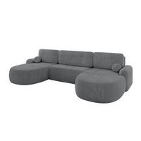 WOHNLANDSCHAFT mit Schlaffunktion und Bettkasten LIRA-U - 335x172x89 Dunkelgrau - Anthrazit, Holzwerkstoff/Textil (335/89/172cm) - ALTDECOR