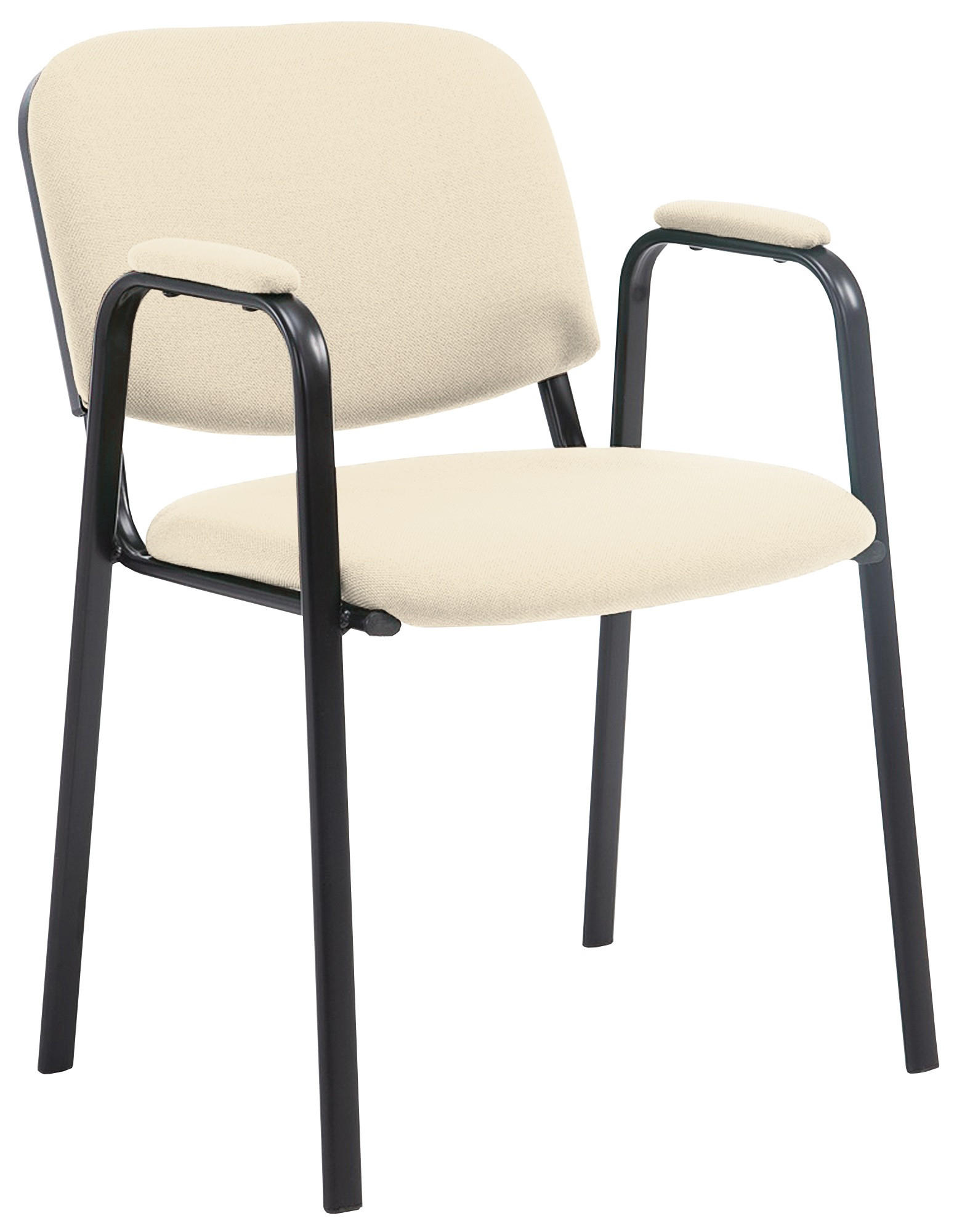 BESUCHERSTUHL Stoff creme - Creme/Schwarz, Textil/Metall (53/79/55cm) - CLP