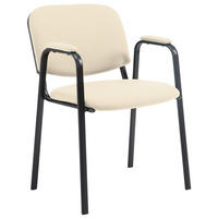 BESUCHERSTUHL Stoff creme - Creme/Schwarz, Textil/Metall (53/79/55cm) - CLP