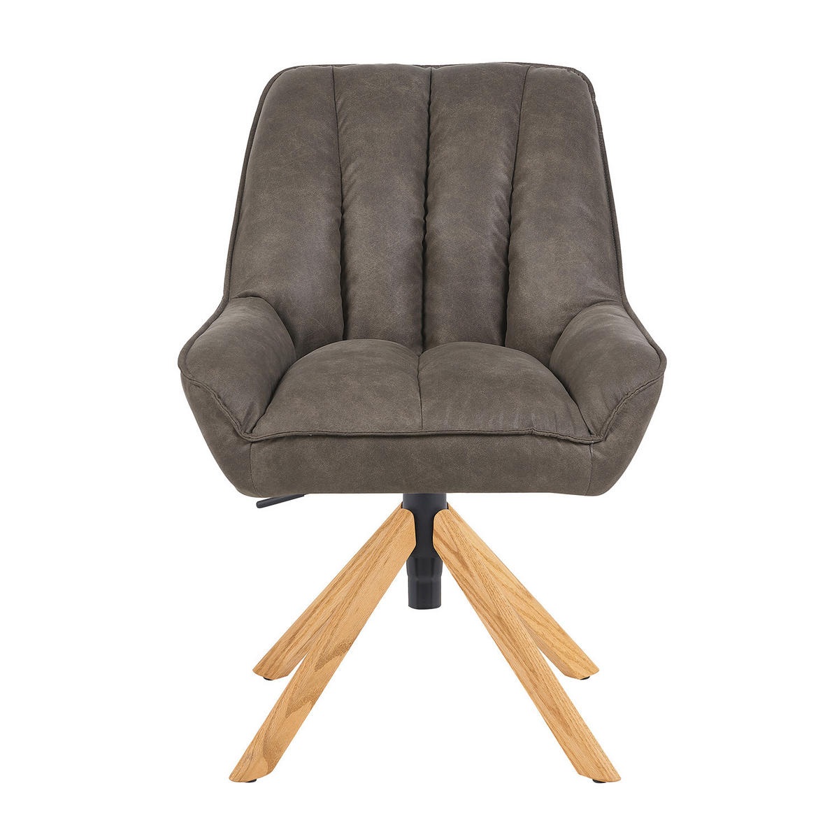 BÜROSTUHL Mika-Hedi 2er-Set - Honigeiche/Taupe, Eichenholz/Holz (60/89/68cm) - DUBI Möbel