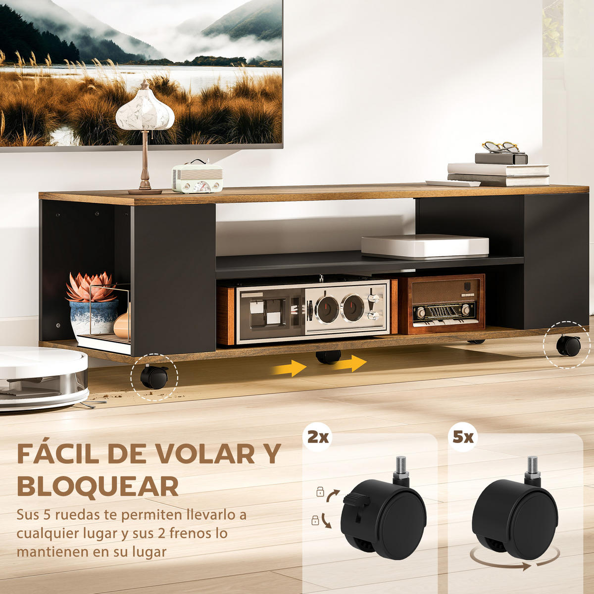 TV-MÖBEL Multicolor 1 Stück - Multicolor, Holzwerkstoff (120/38.5/40cm) - GiPP