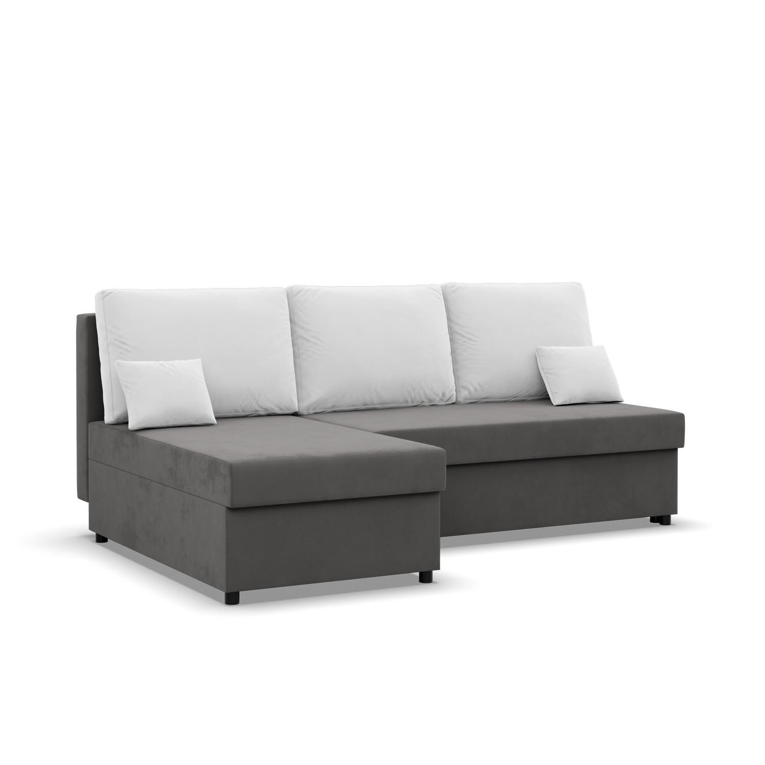 ECKSOFA MIT SCHLAFFUNKTION KEMI Grau/Weiß - Weiß/Grau, Textil (135/201cm) - Mebligo