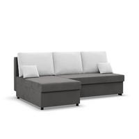 ECKSOFA MIT SCHLAFFUNKTION KEMI Grau/Weiß - Weiß/Grau, Textil (135/201cm) - Mebligo