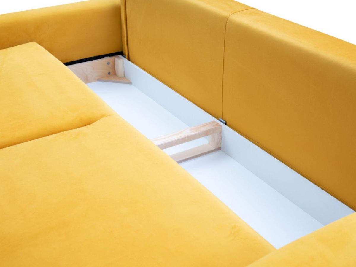 SOFA Senfgelb ANES Ausziehbar Drei-Sitzer - Gelb, Textil (244/92/102cm) - Sepro Meble