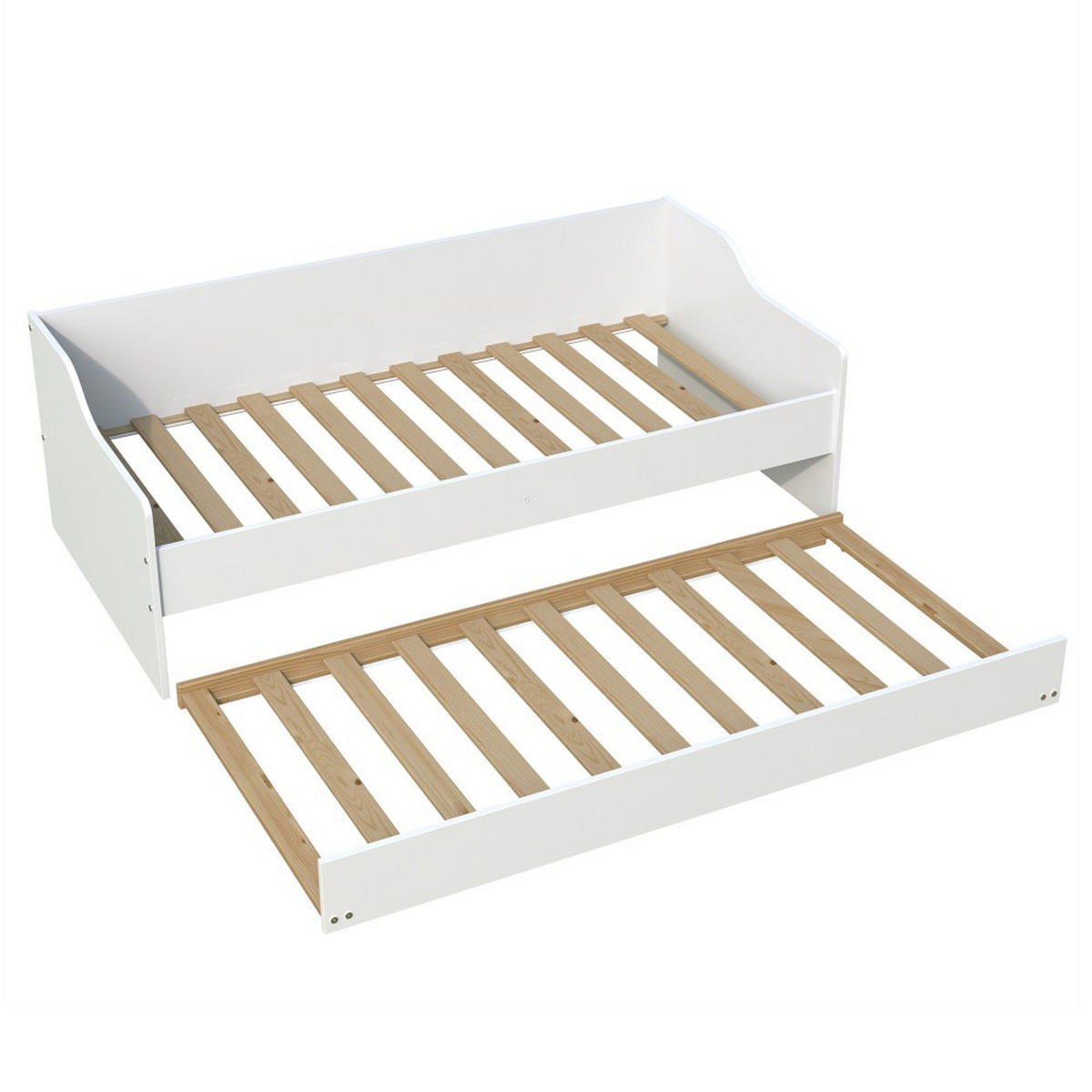 AUSZIEHBETT SWEET mit Bettschublade / Bett 90x190 - Weiß - Weiß, Holzwerkstoff (90/190cm) - Weber Industries