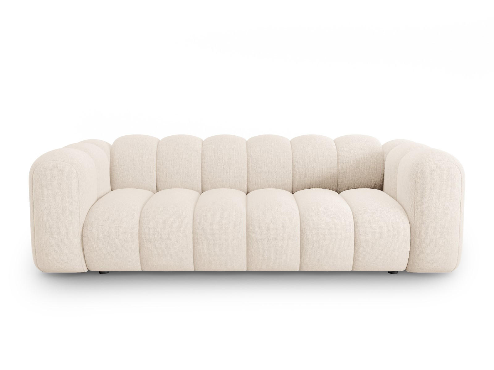 SOFA Lupine aus Chenille-Stoff leichtes beige 3 Sitzplätze - Creme, Textil (95/70/230cm) - Micadoni