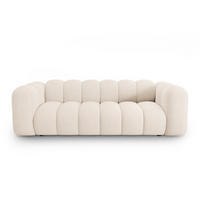 SOFA Lupine aus Chenille-Stoff leichtes beige 3 Sitzplätze - Creme, Textil (95/70/230cm) - Micadoni