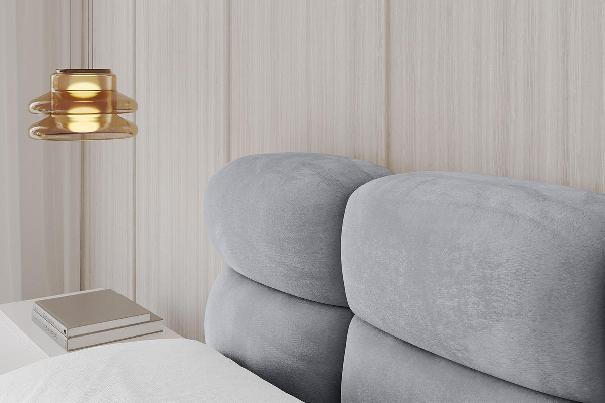 POLSTERBETT mit Bettkasten und Lattenrost, Boxbett ohne Matratze - NOMA 180x200 Hellgrau - Hellgrau, Holzwerkstoff/Textil (180/200cm) - ALTDECOR