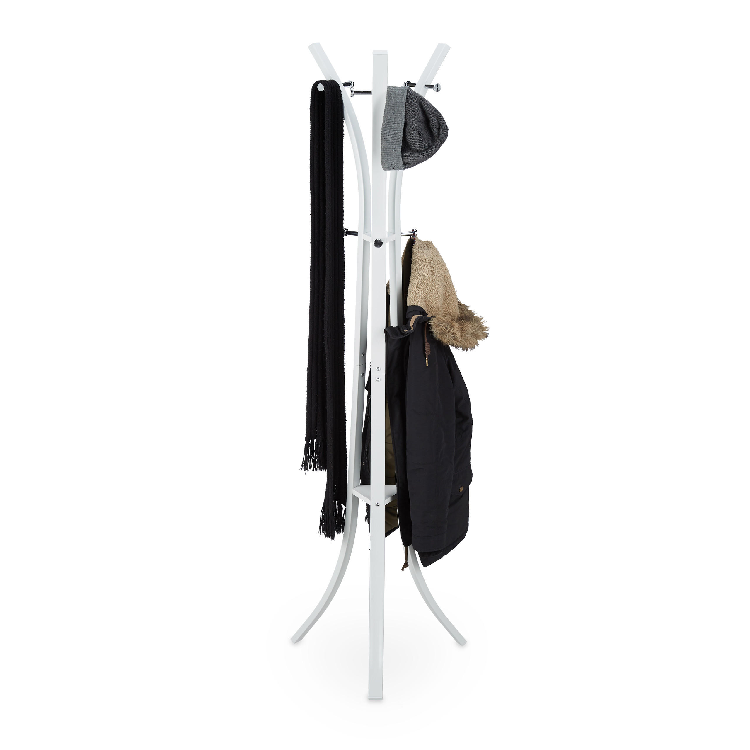 KLÄDSTÄLLNING Vit metall 9 krokar 175/55/55 cm