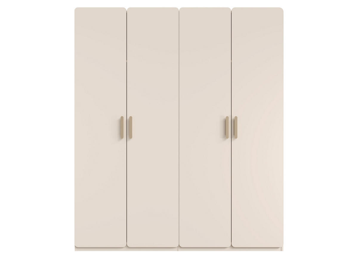 KLEIDERSCHRANK LEVARO 20 -179×210×56,5 cm 4 Türen mit Kleiderstange Wüstensand - Sandfarben, Holzwerkstoff (179/210/56.5cm) - Milaros Markt