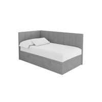 EINZELBETT Jugendbett mit Bettkasten Rechts, ohne Matratze - LOVY 90x200 Grau - Anthrazit, Holzwerkstoff/Textil (90/200cm) - ALTDECOR