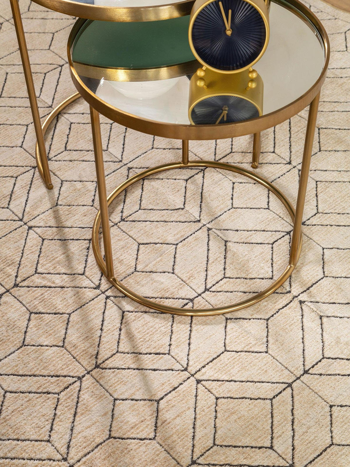 TEPPICH Teppich Daisy Beige - Beige, Textil (140/1cm) - KUNSTLOFT