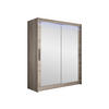 SCHWEBETÜRENSCHRANK Westa XI, mit RGB LED Beleuchtung - Silberfarben/Trüffeleichefarben, Holzwerkstoff/Metall (150/200/58cm) - MIRJAN24