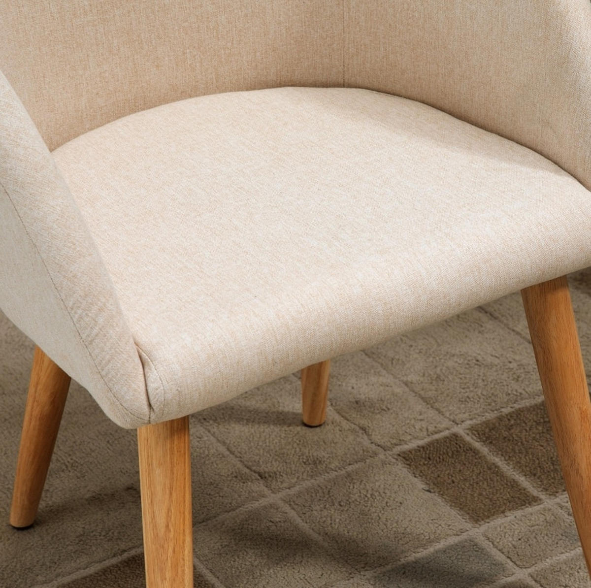 ESSSTUHL 2er-Set mit Polsterung 55 x 56 x 74 cm Beige - Beige, Metall (55/74/56cm) - Meubliv