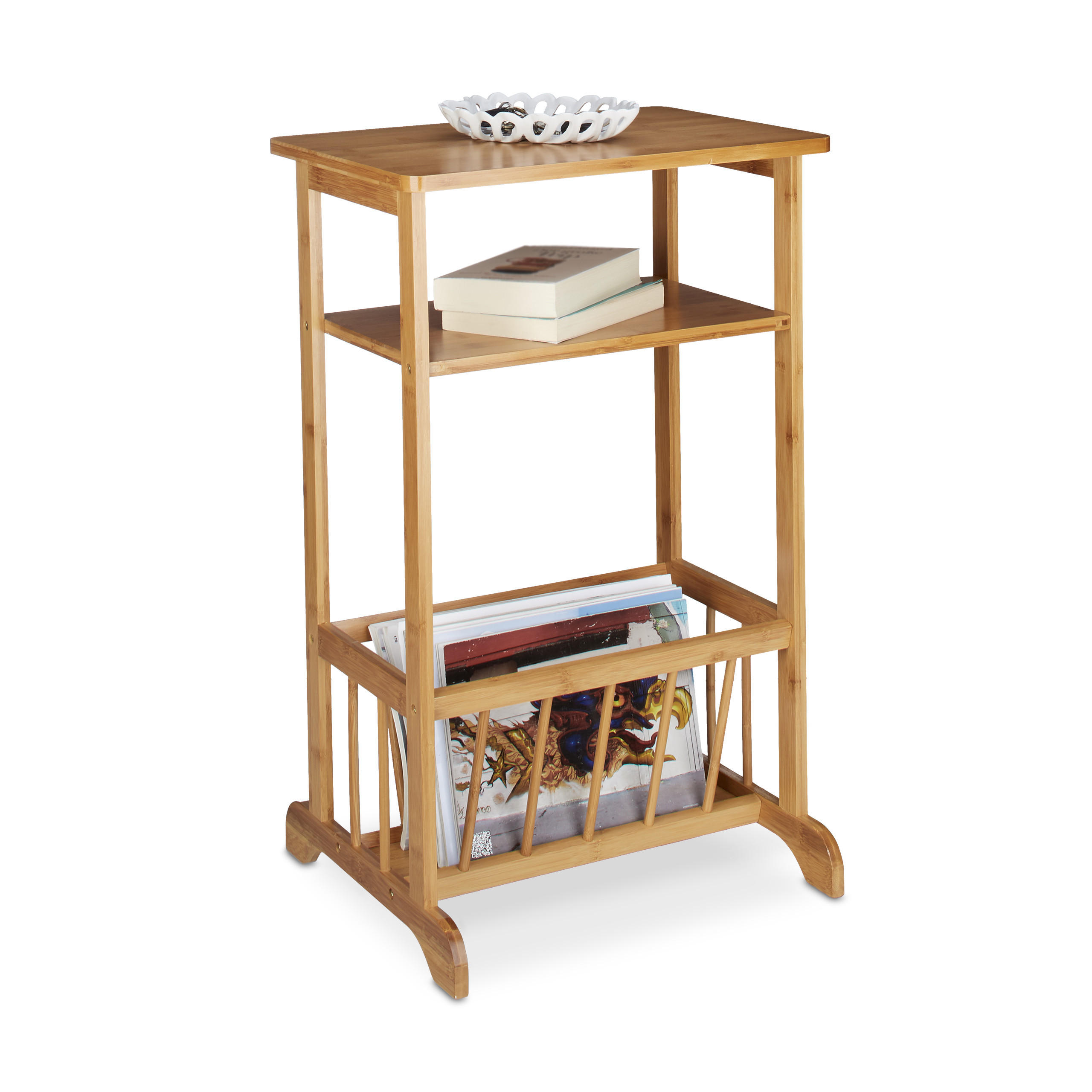 BEISTELLTISCH - Hellbraun, Holz (37/44.5/71.5cm) - Relaxdays