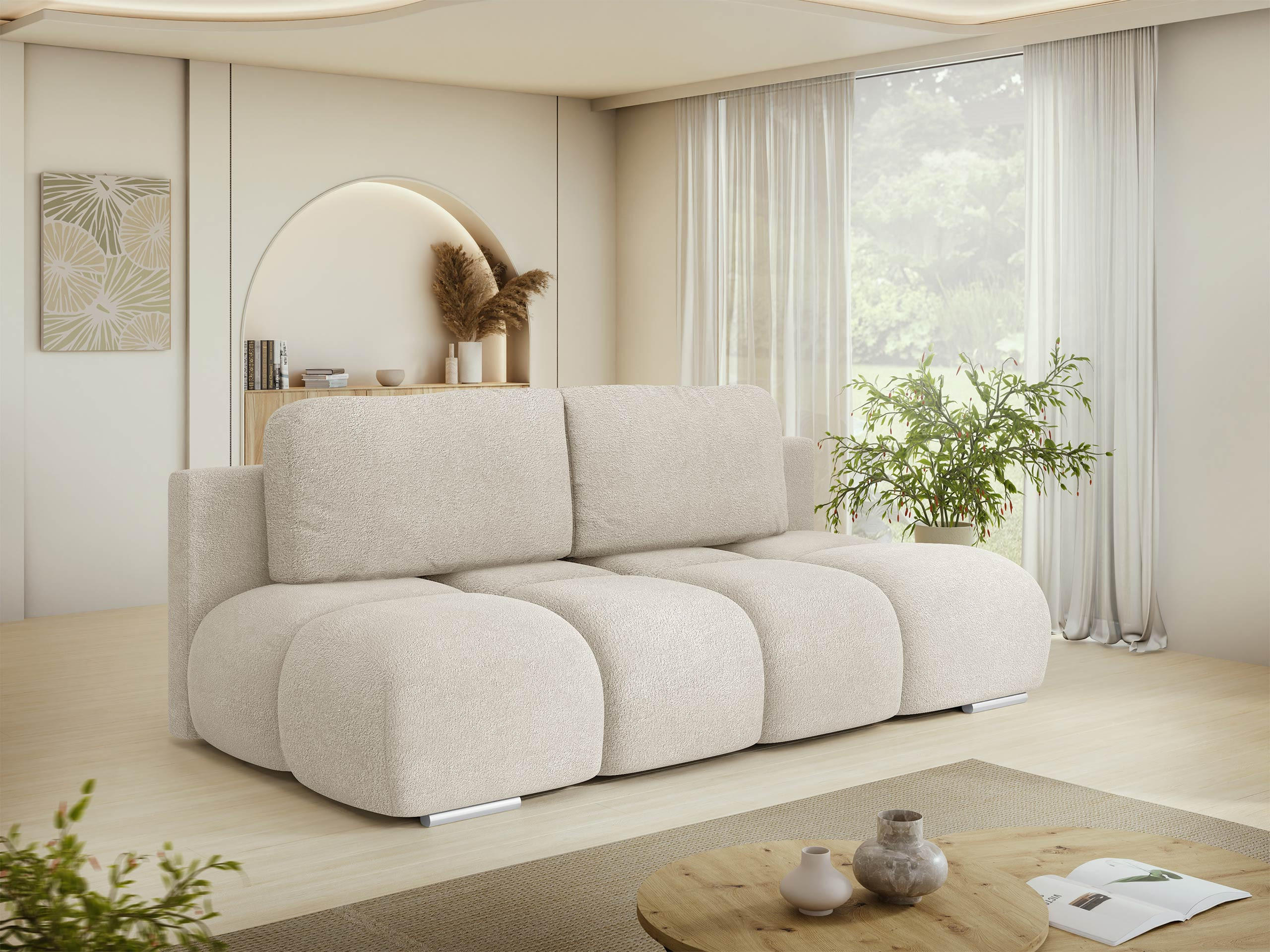 SCHLAFSOFA Honey Mini - Creme/Schwarz, Holz/Kunststoff (195/89/90cm) - MIRJAN24
