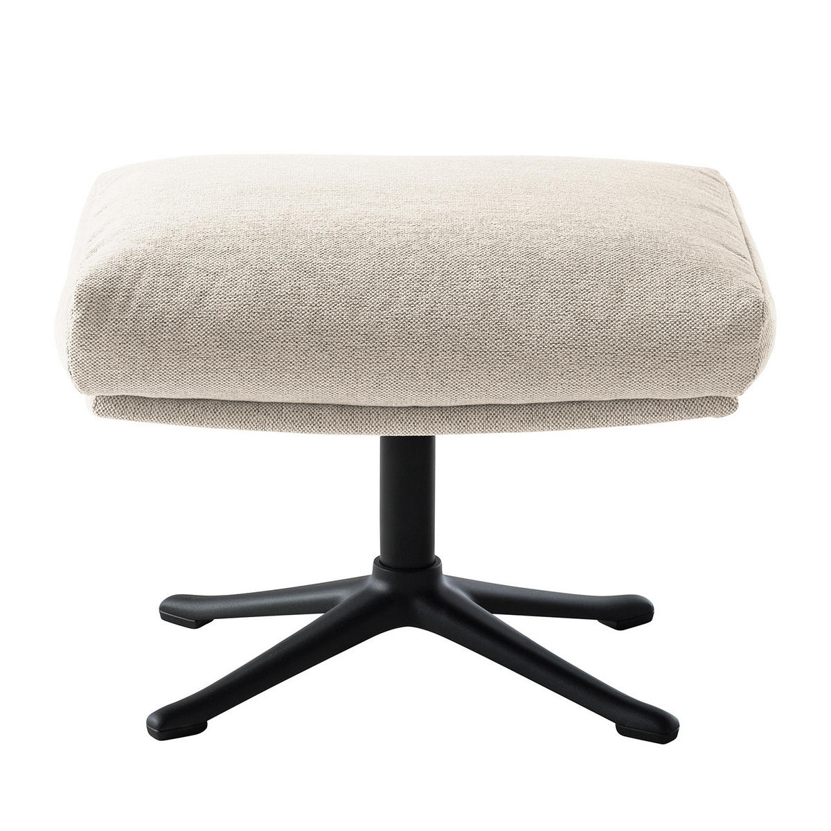 HOCKER mit Kreuzfuß - Beige/Schwarz, Textil/Metall (54/41/41cm) - home24