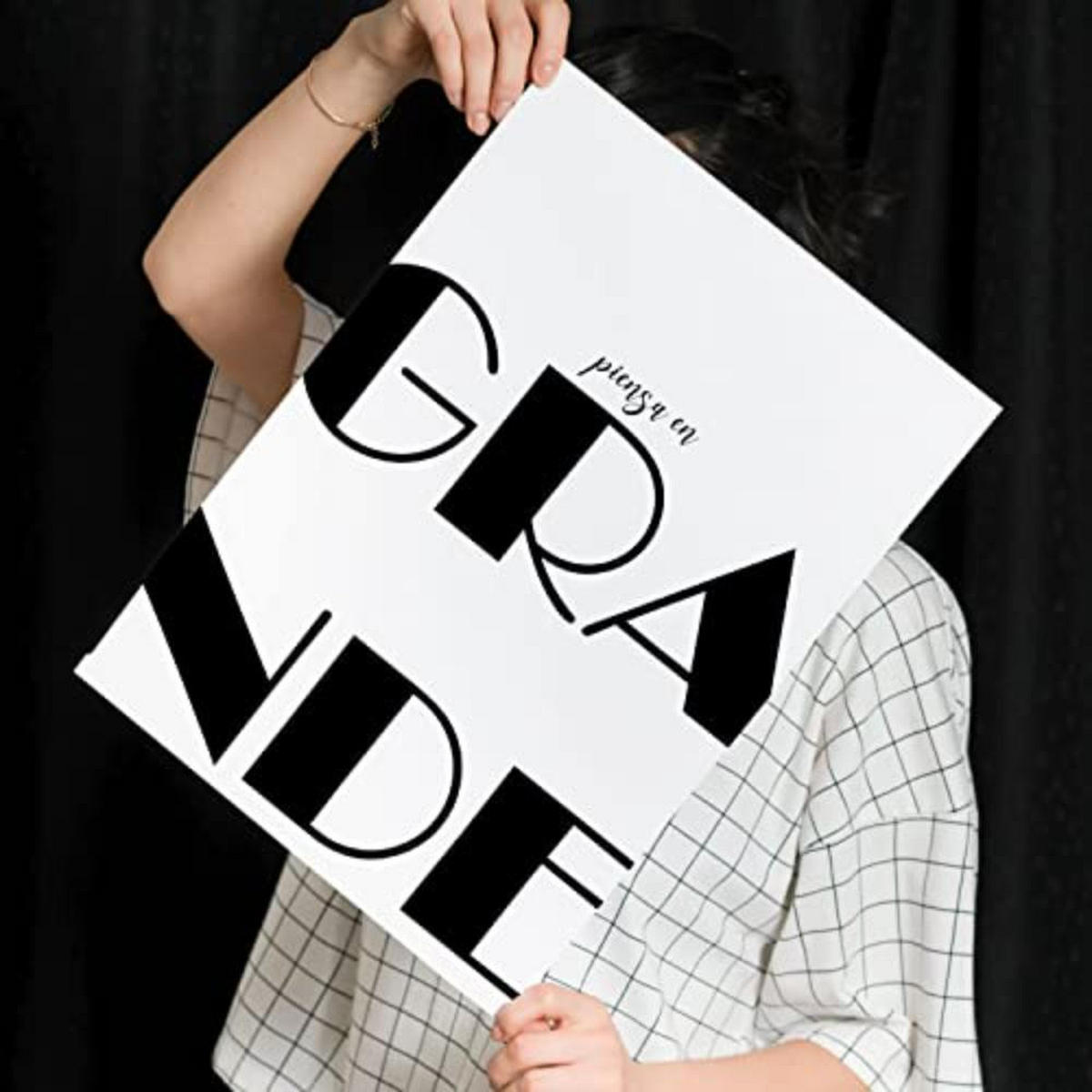 POSTER Set mit 4 Nachdenken TypografieStil A3 Rahmenlos - Klar, Papier (29.7/3cm) - Nacnic