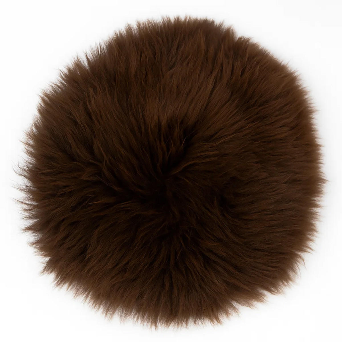 SITZKISSEN Schaffell rund 40 cm Weiß Braun Grau - Braun, Fell (40/40cm) - Provellus