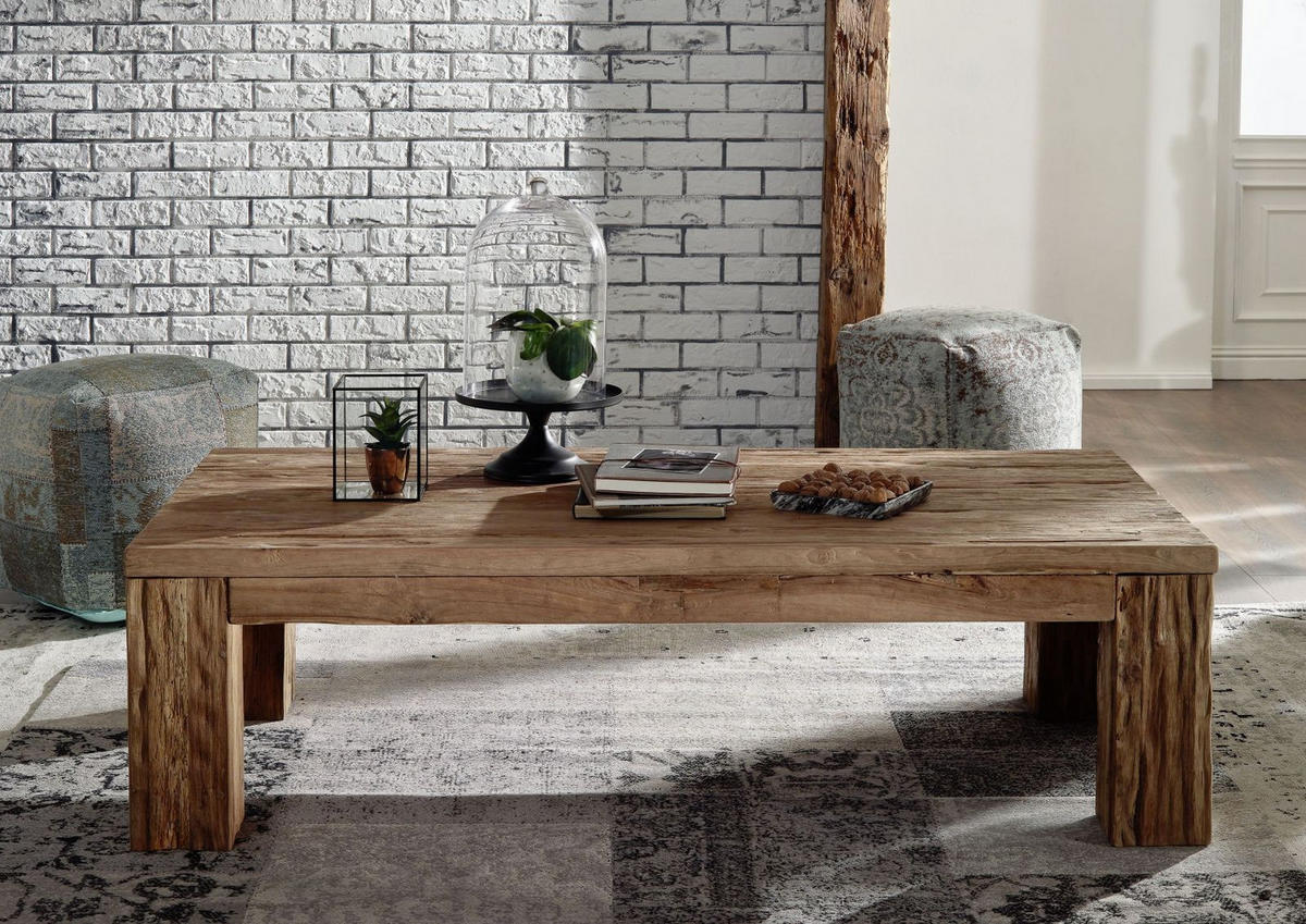 COUCHTISCH Teak 160x80x45 BASSANO #106 - Braun, Holz (160/80/45cm) - Massivmoebel24