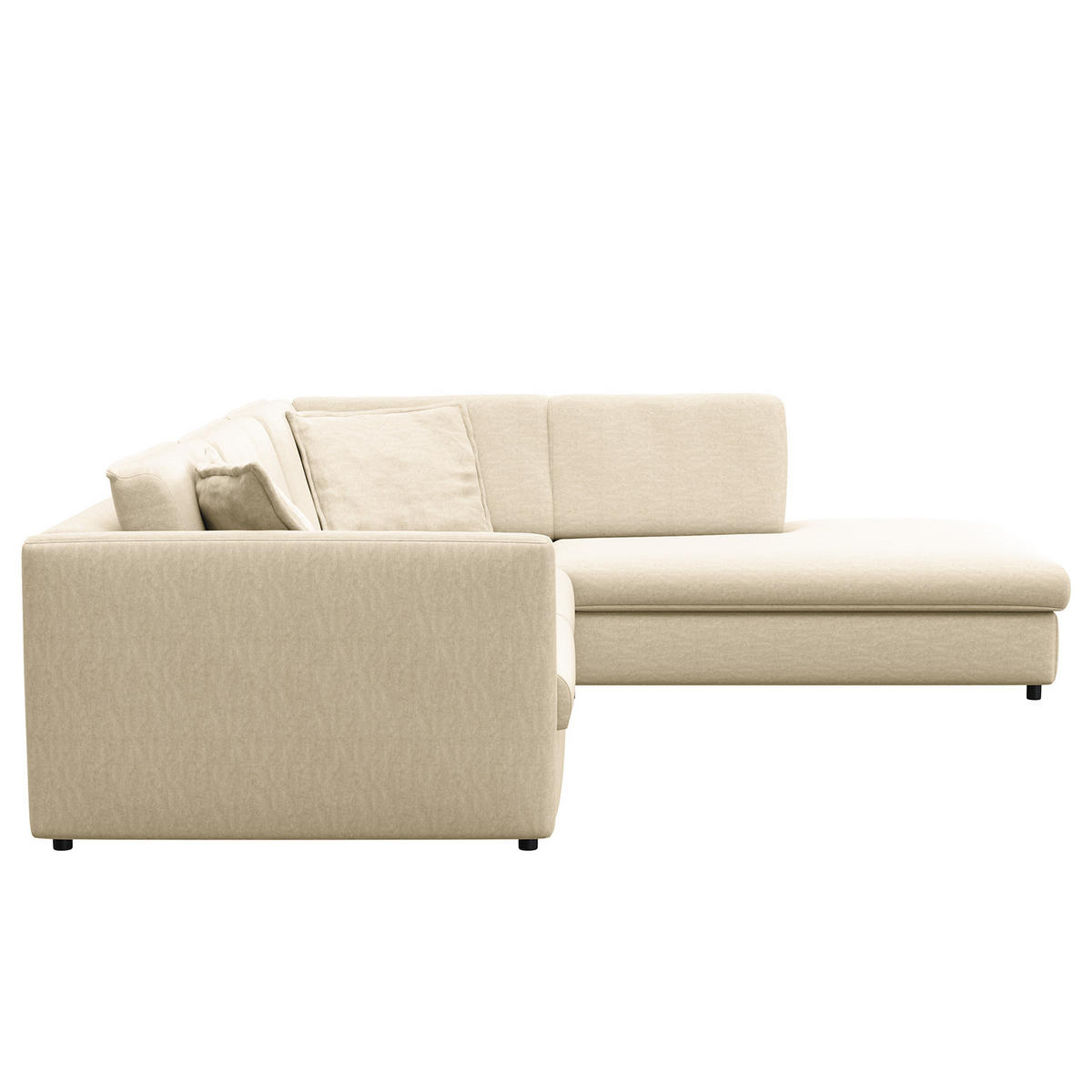ECKSOFA mit Ottomane - Schwarz/Weiß, Kunststoff/Textil (328/272cm) - home24