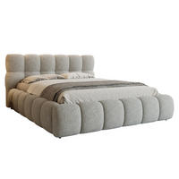 POLSTERBETT LUVA 160/200 in Boucle Hellgrau - Hellgrau, Holz/Holzwerkstoff (160/200cm) - Deine Möbel 24