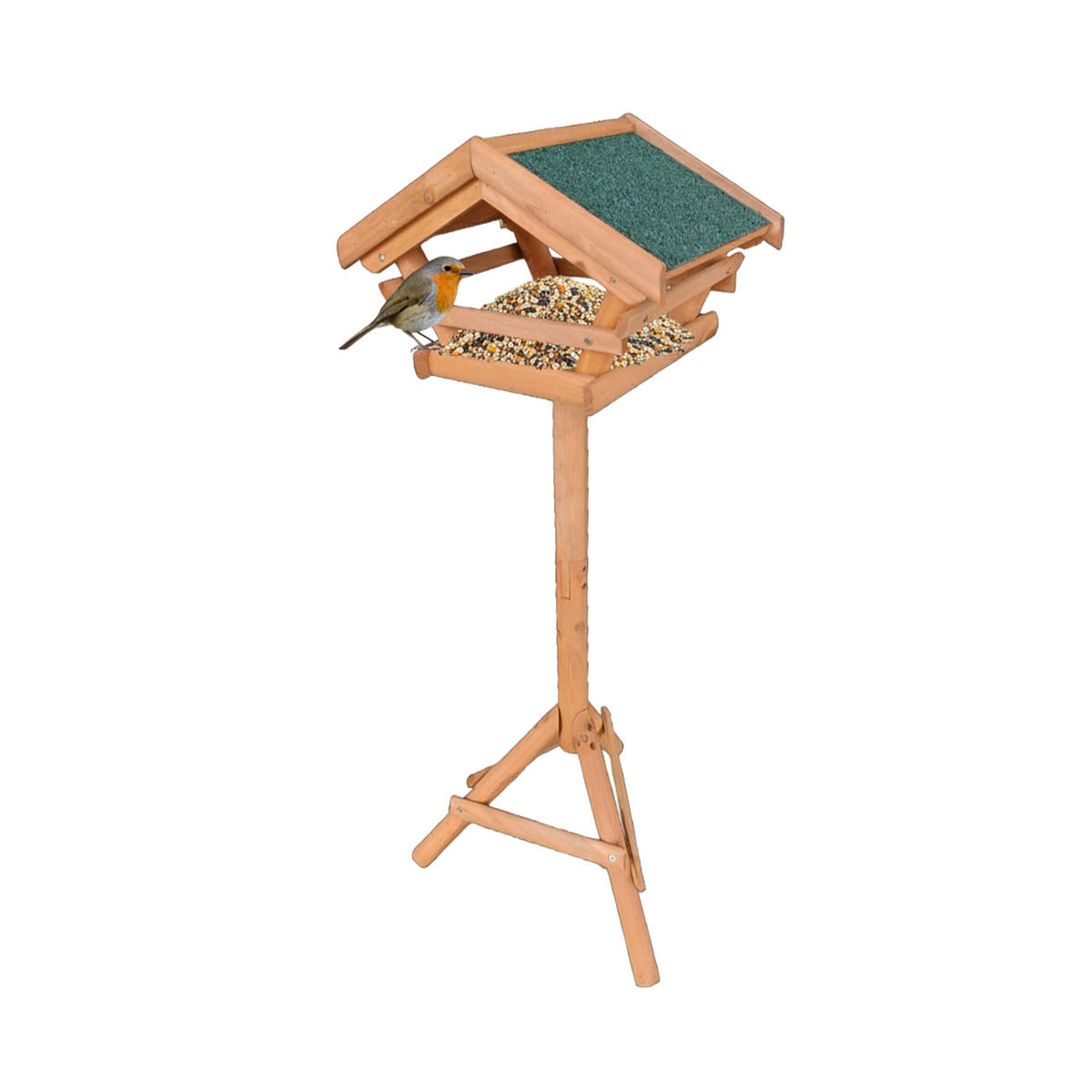 VOGELFUTTERHAUS - Orange, Holz (37/103/28cm) - Relaxdays