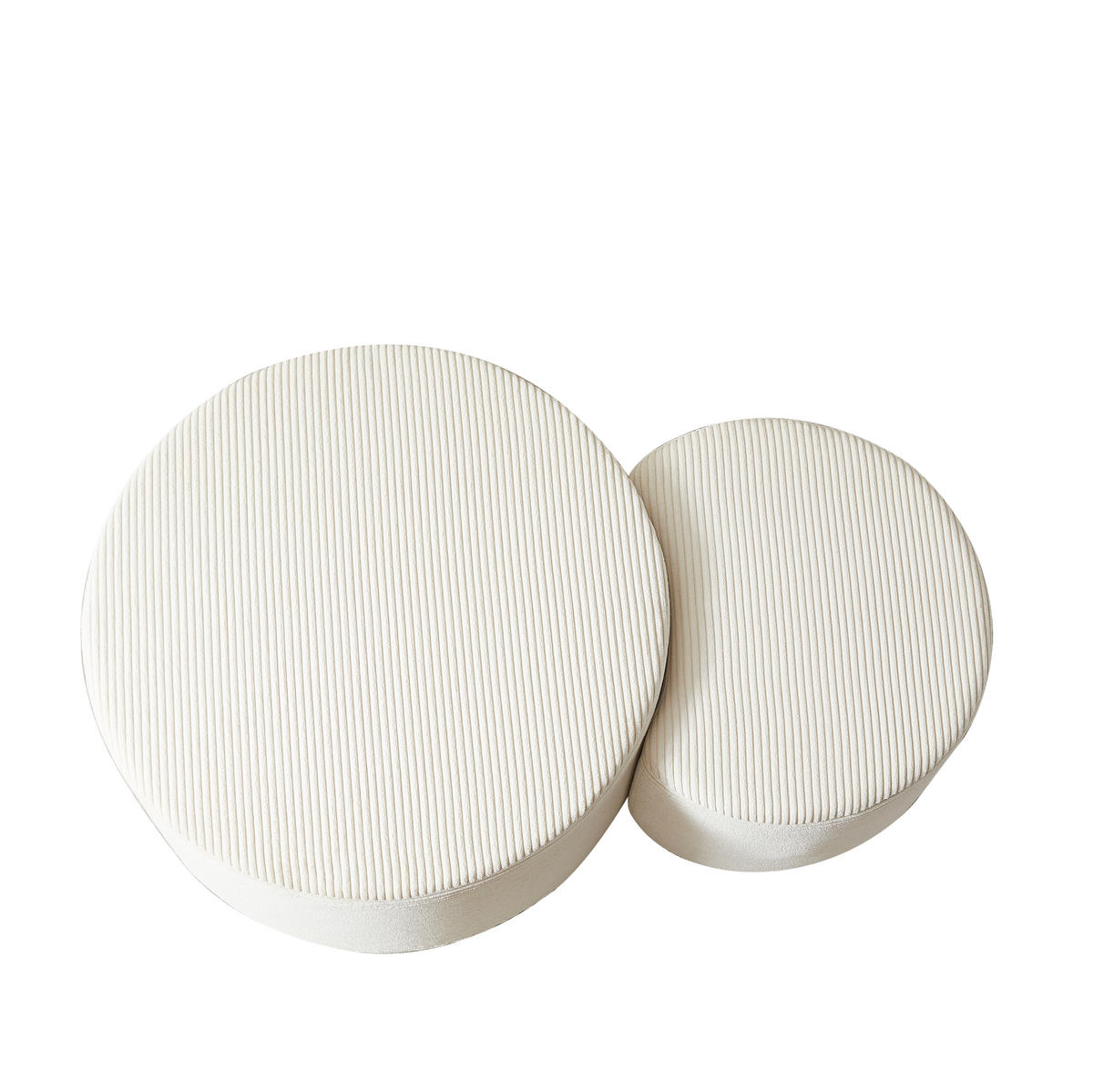 COUCHTISCH-SET 81/81/40 cm 2-teilig mit Polsterung, vielseitig als Beistelltisch und Ottomane, Beige - Beige, Textil (81/81/40cm) - Redom