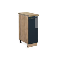 APOTHEKERSCHRANK Fame-Line Dunkelblau Hochglanz 30 cm, AP Eiche - Honigeiche/Eiche Wotan, Holzwerkstoff (30/82/60cm) - Vicco